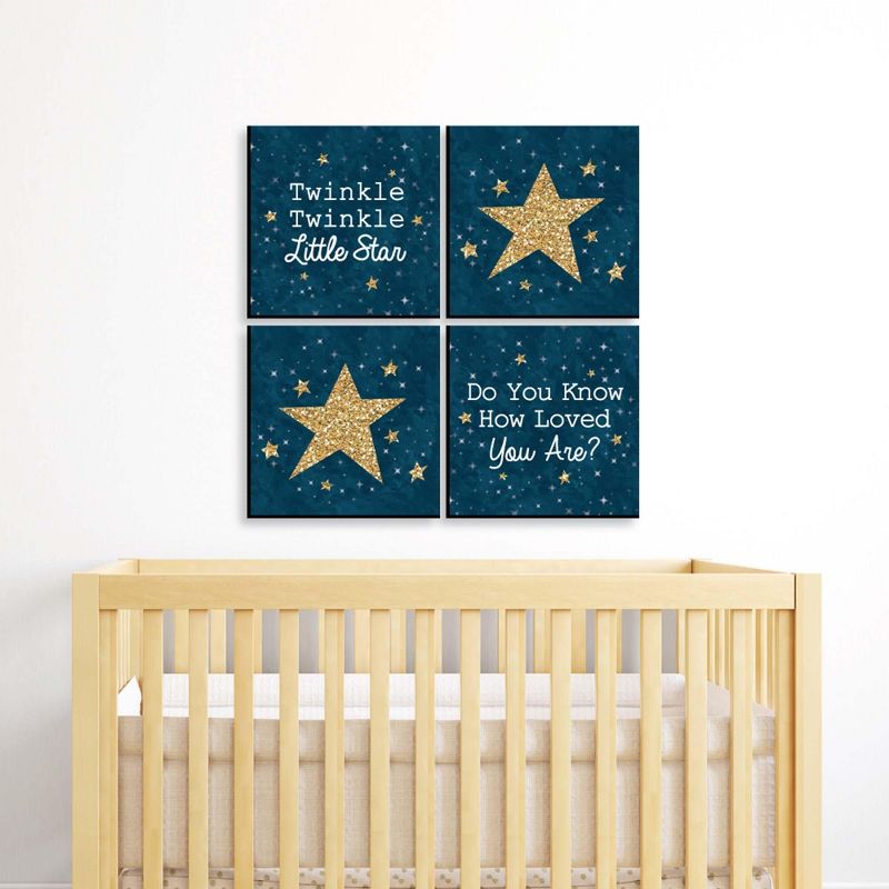 Big Dot of Happiness Twinkle Twinkle Little Star - Kids Room, Nursery & Home Decor - 11 x 11 inches Nursery Wall Art - Set of 4 Prints for baby's room