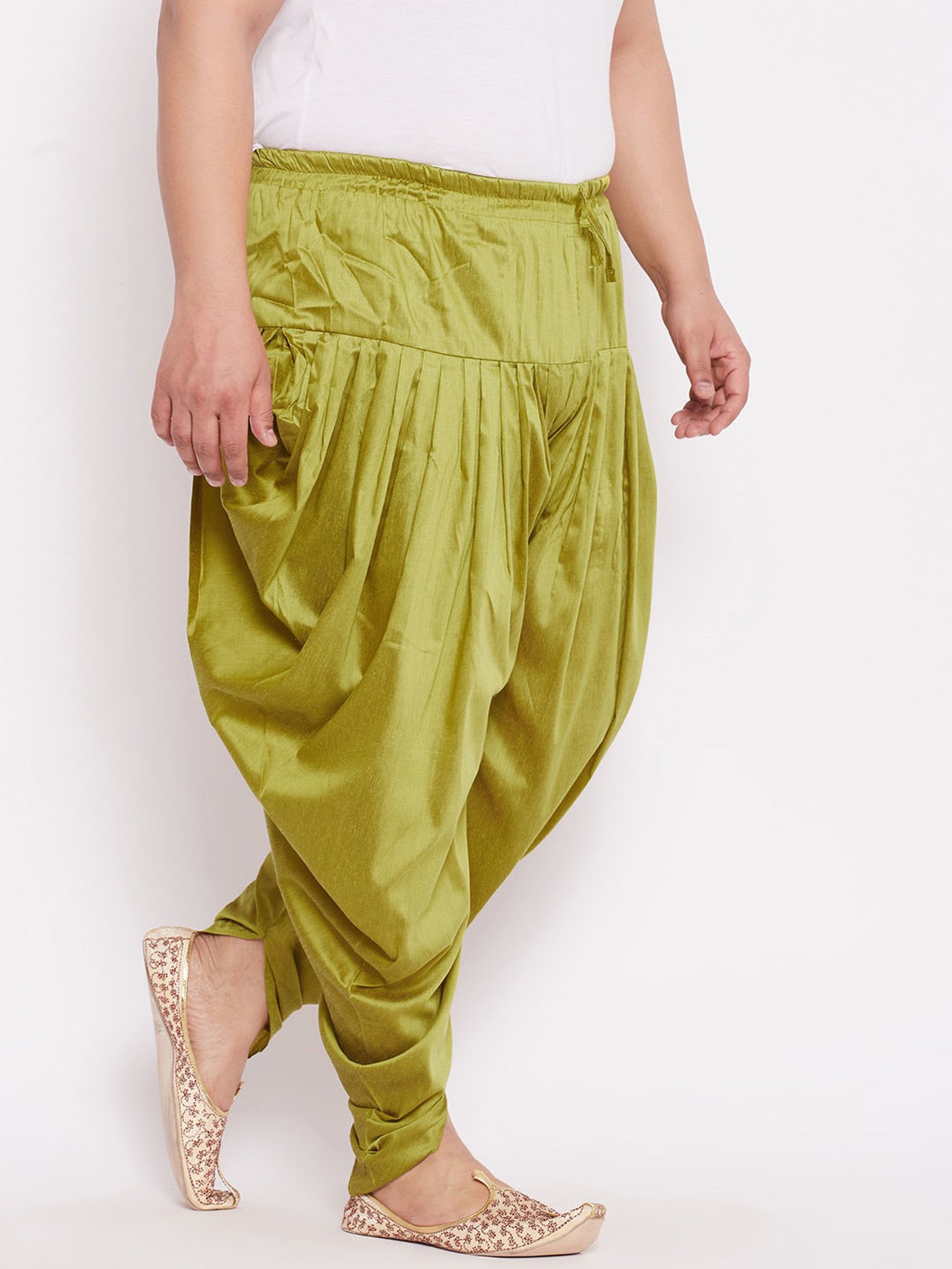 VASTRAMAY Chutney Green Regular fit Solid Dhotis