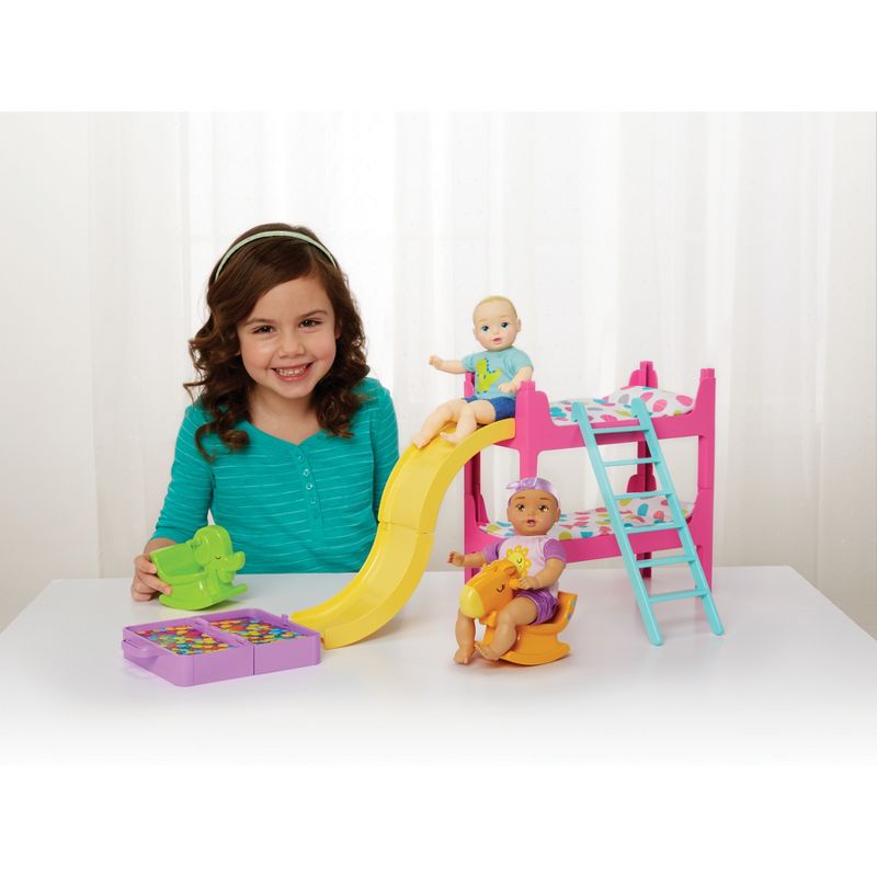 Honestly Cute My Lil' Baby Bunk Bed Playroom with Blonde Boy Doll and Brunette Girl Doll