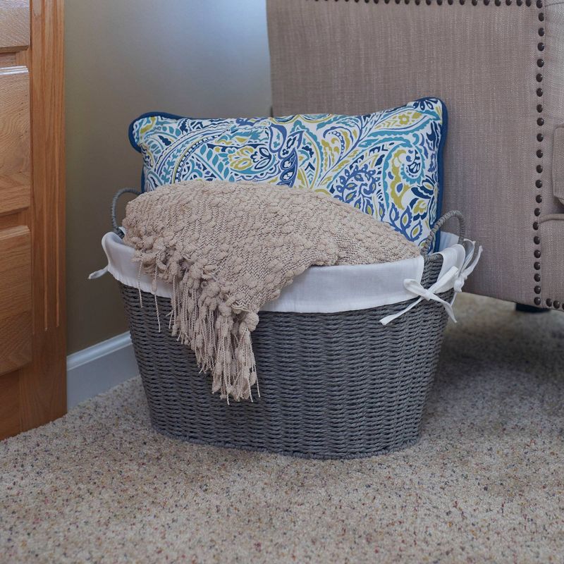 Household Essentials Paper Rope Laundry Basket Gray