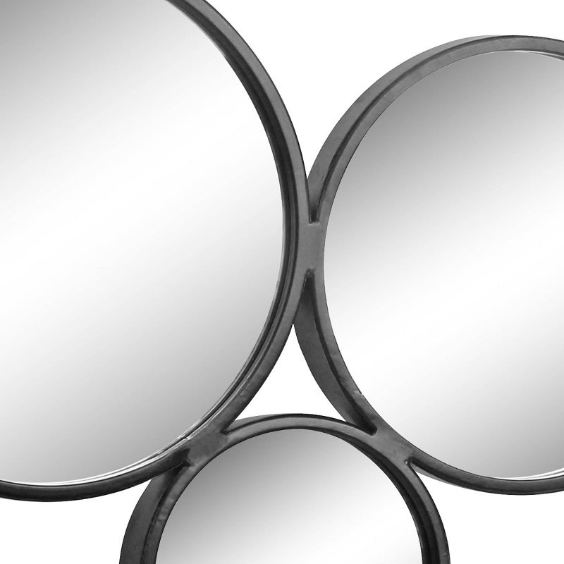 Metal Circle Decorative Wall Mirror Black - Stonebriar Collection