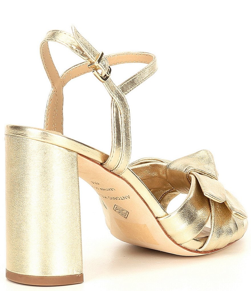 Antonio Melani Gybson Metallic Leather Knotted Dress Sandals