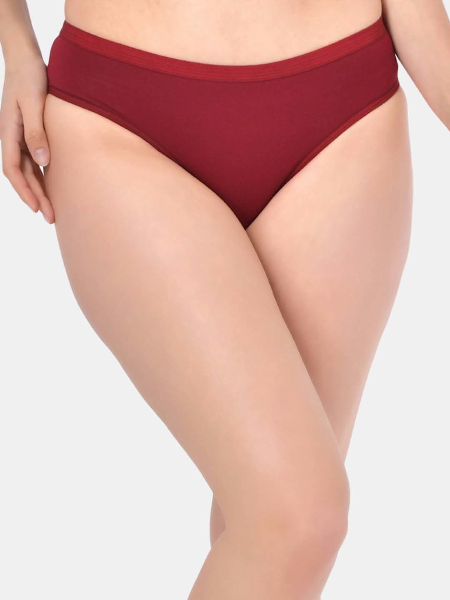 Bleeding Heart Red & Maroon Plain Panties - Pack Of 2
