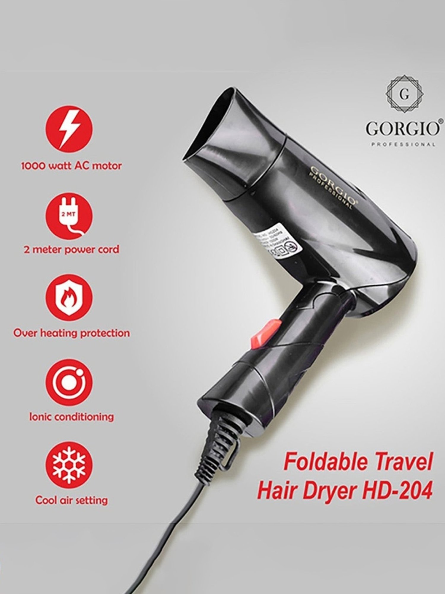 Staunch SHD2011 1600W Compact and Foldable Hair Dryer (White and Pink)