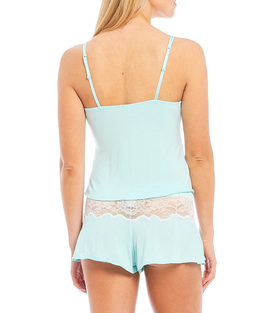 Cassandra Myrna Knit & Lace Jersey Knit Shorty Coordinating Pajama Set