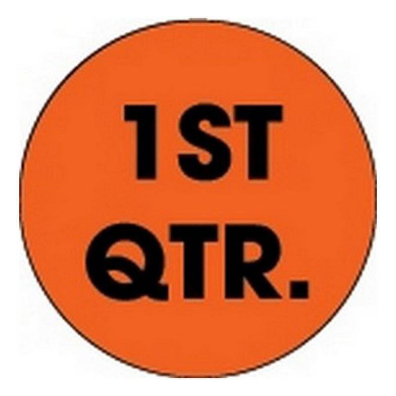 3" Diameter 1st Qtr Circle Labels (500 per Roll)