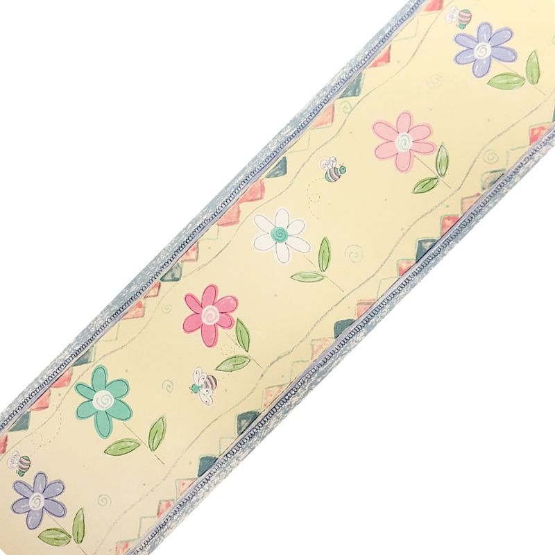 Yellow Bumblebee Daisy Flowers Prepasted Wall Border - Surestrip..