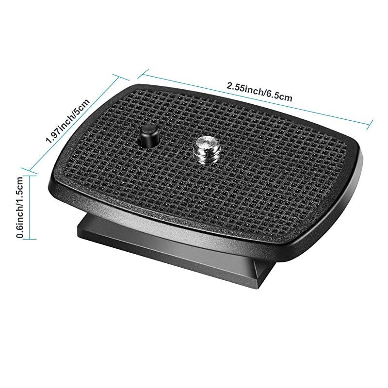 2Pack Black Quick Shoe QR Plate Tripod Head with AntiSlip Rubber Pads for  SAB264 and SAB234 Tripods Made of ABS Plastic Material