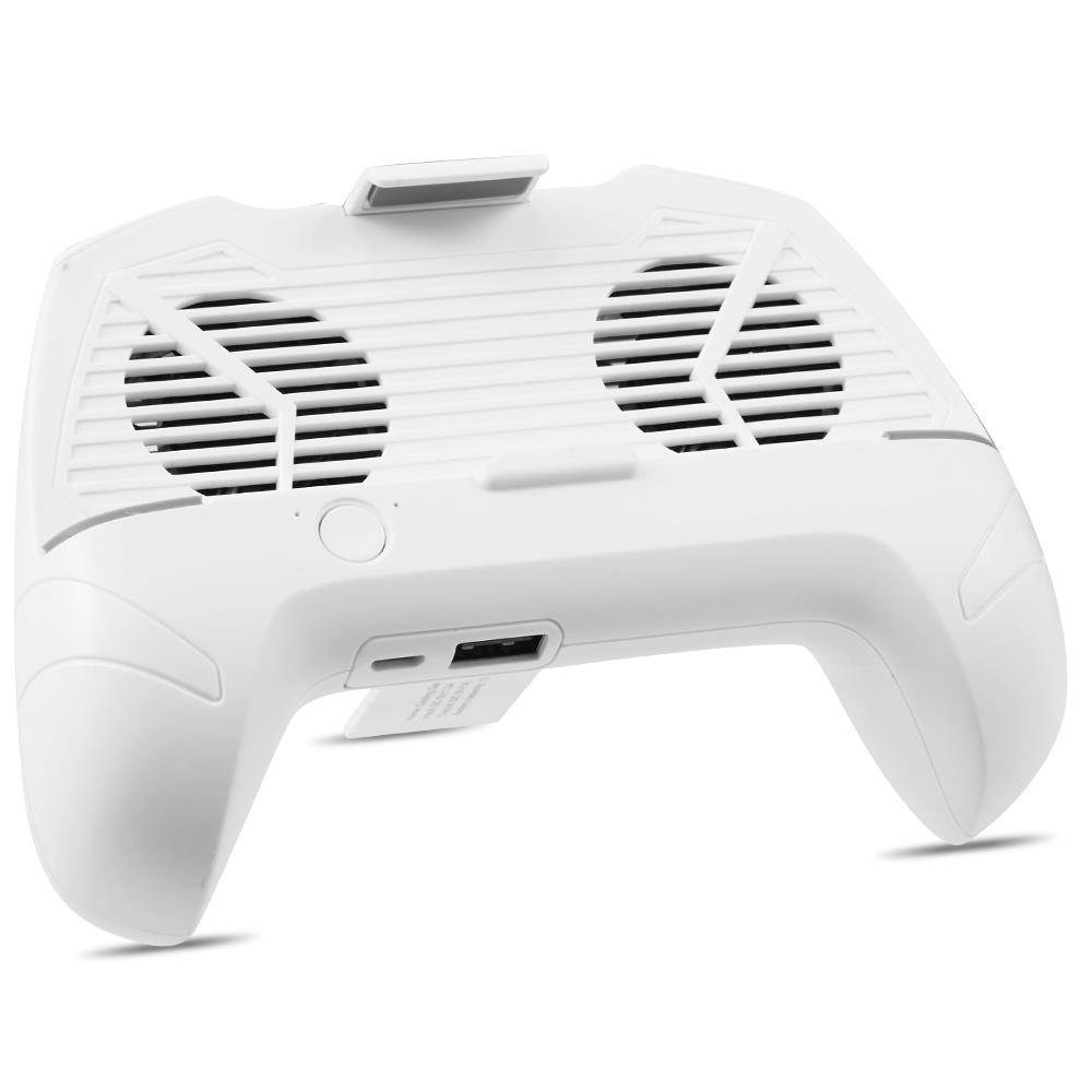 Gamepad Comfort Grip with Integrated Cooling Fan and Power Bank Battery Charger - White