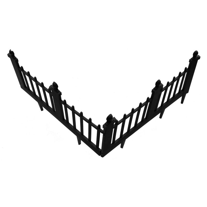 15.5" Deluxe Wrought Iron Fence Border - 10 Pc - Black - Emsco