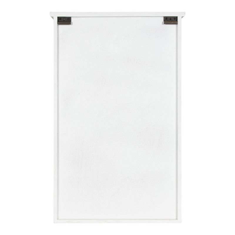 Hutchins Decorative Farmhouse Wood Wall Storage Cabinet Rustic/White - Kate & Laurel All Things Decor