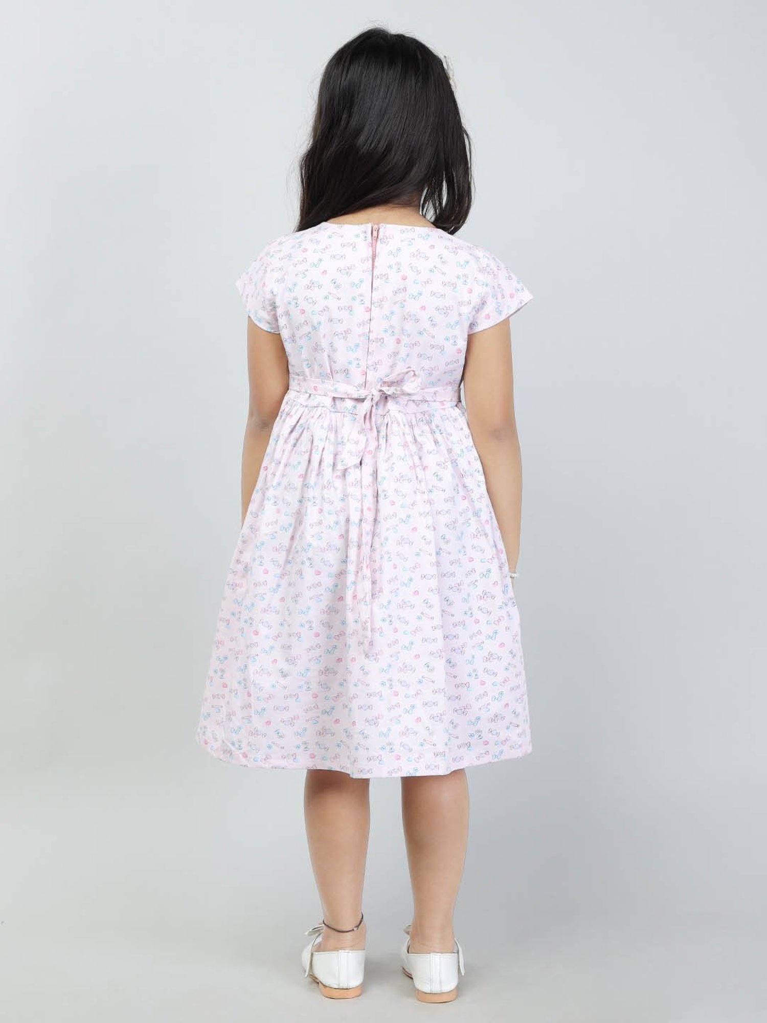 Todd N Teen Kids Light Pink Printed Frock