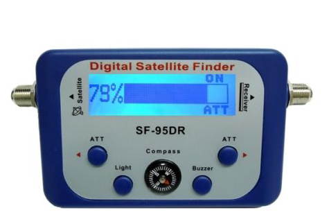 Original Digital Satellite Signal Meter Finder White Directv Dish LCD Screen Buzzer Compass FTA
