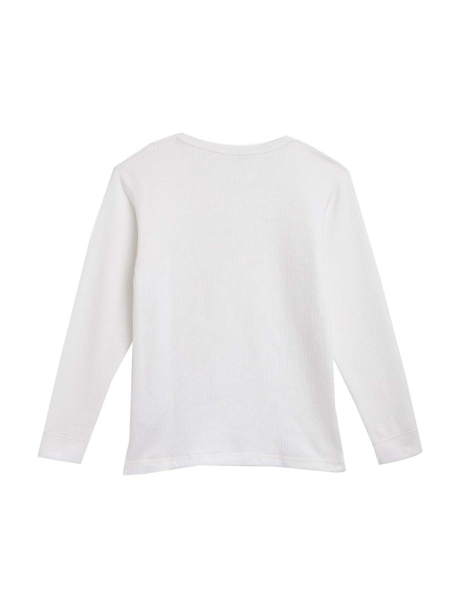 Kanvin Kids White Regular Fit Thermal Tops - Set of 2