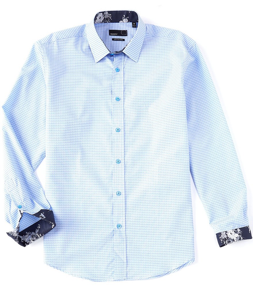 Quieti Geo Dobby Long-Sleeve Woven Shirt
