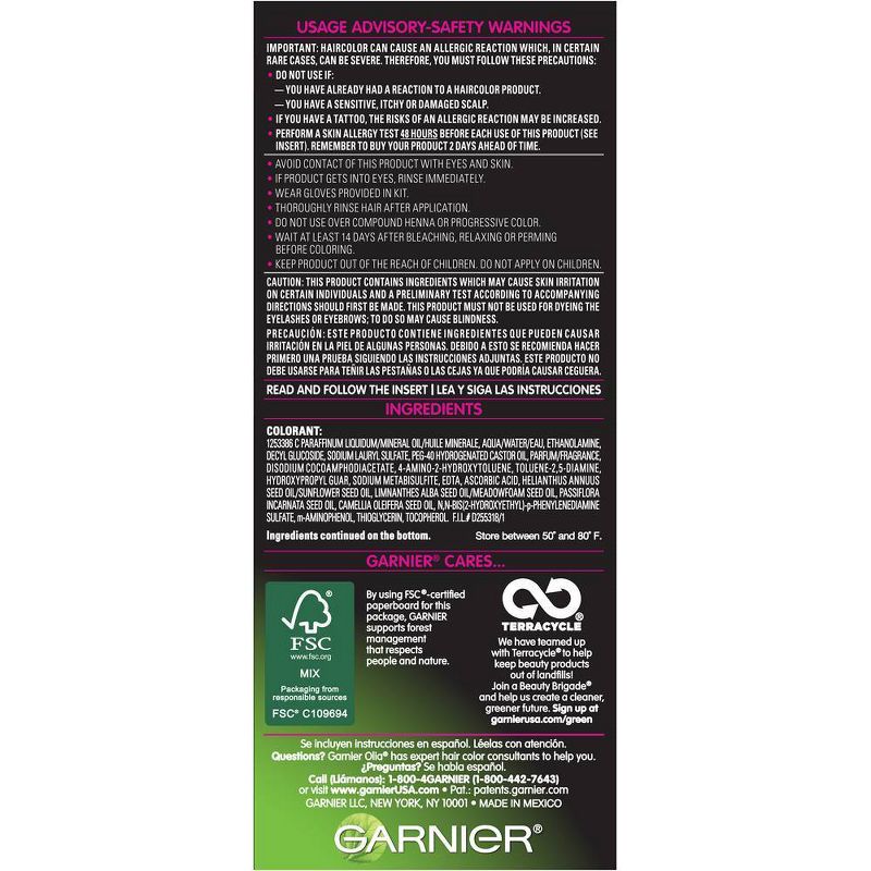 Garnier Olia Oil Powered Permanent Hair Color Bold Collection 2.26 - Black Amethyst - 1 kit