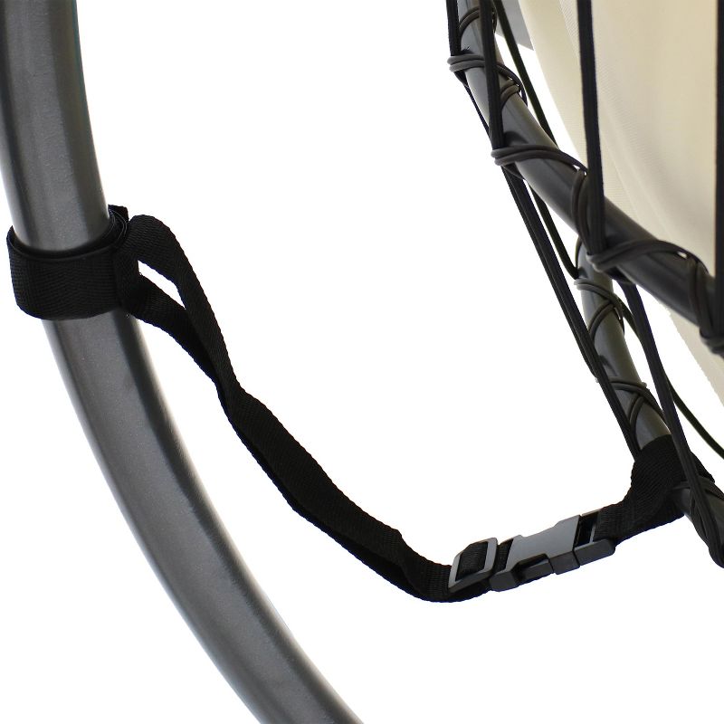 Sunnydaze Outdoor Resin Wicker Patio Penelope Hanging Basket Egg Chair Swing with Cushions, Headrest, and Steel Stand Set - Gray - 3pc