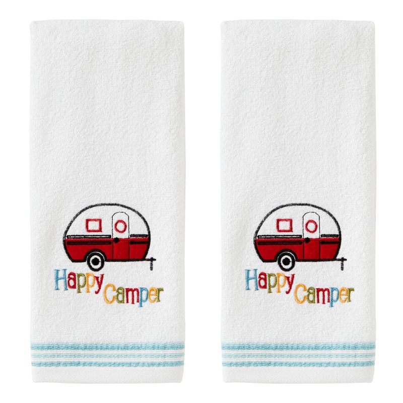 2pc Retro Camper Hand Towel Set White - SKL Home