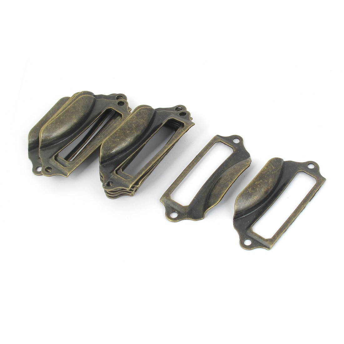 Global Bargains Home Cupboard Drawer Dresser Door Label Style Pull Handle Bronze Tone 20pcs