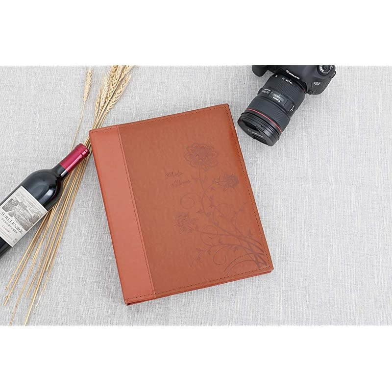 Photo Picutre Album 4x6 400 Photos Extra Large Capacity Leather Cover Wedding Family Photo Albums Holds 400 Horizontal and Vertical 4x6 Photos with White PagesBrown