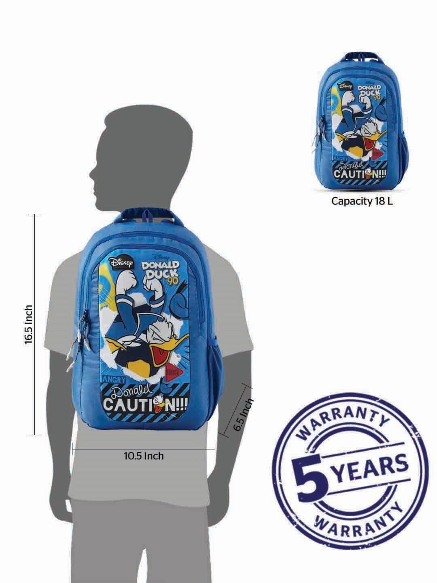 Wiki Back to School Champ 3 Yellow Polyester Printed Backpack - 18 Ltrs