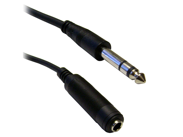 Cable Wholesale 1/4 inch Male to 1/4 inch Female Stereo Extension Cable TRS, Balanced - 100 foot