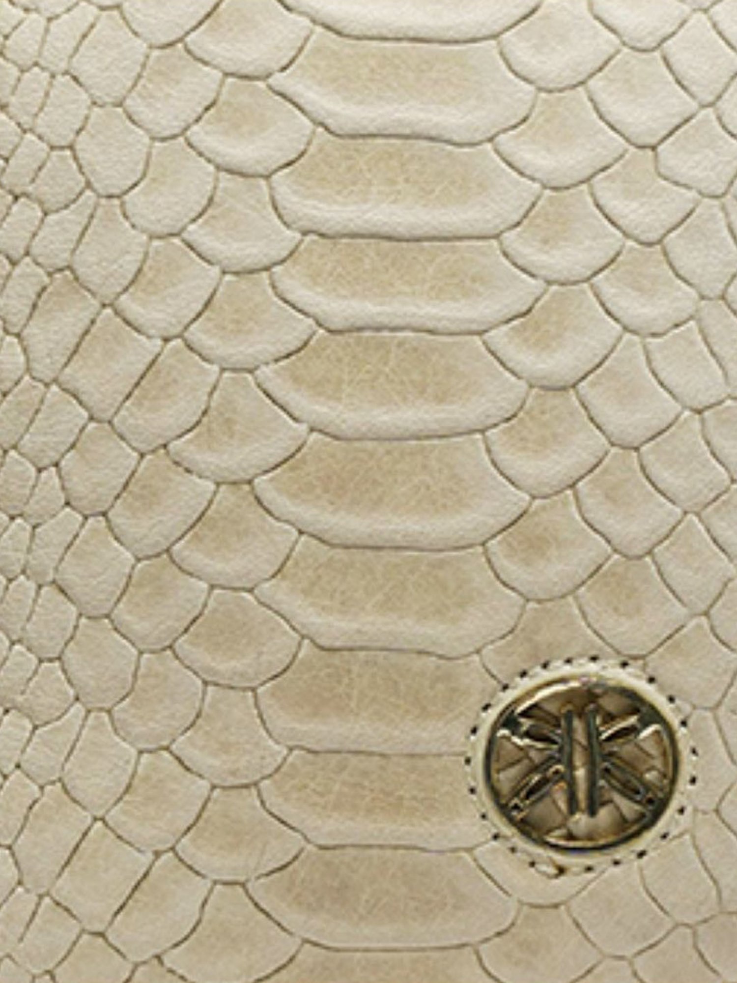 RI2K London Cream Leather Medium Animal Effect Cross Body Bag