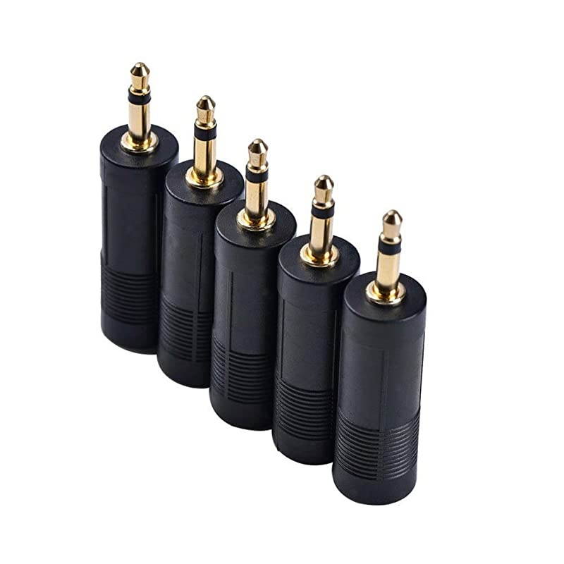 5 Piece Professional Converter Adapter 35mm 18 Male to 635mm 14 Female Mono Audio Mic Plug Adapter Jack Microphone Accessory