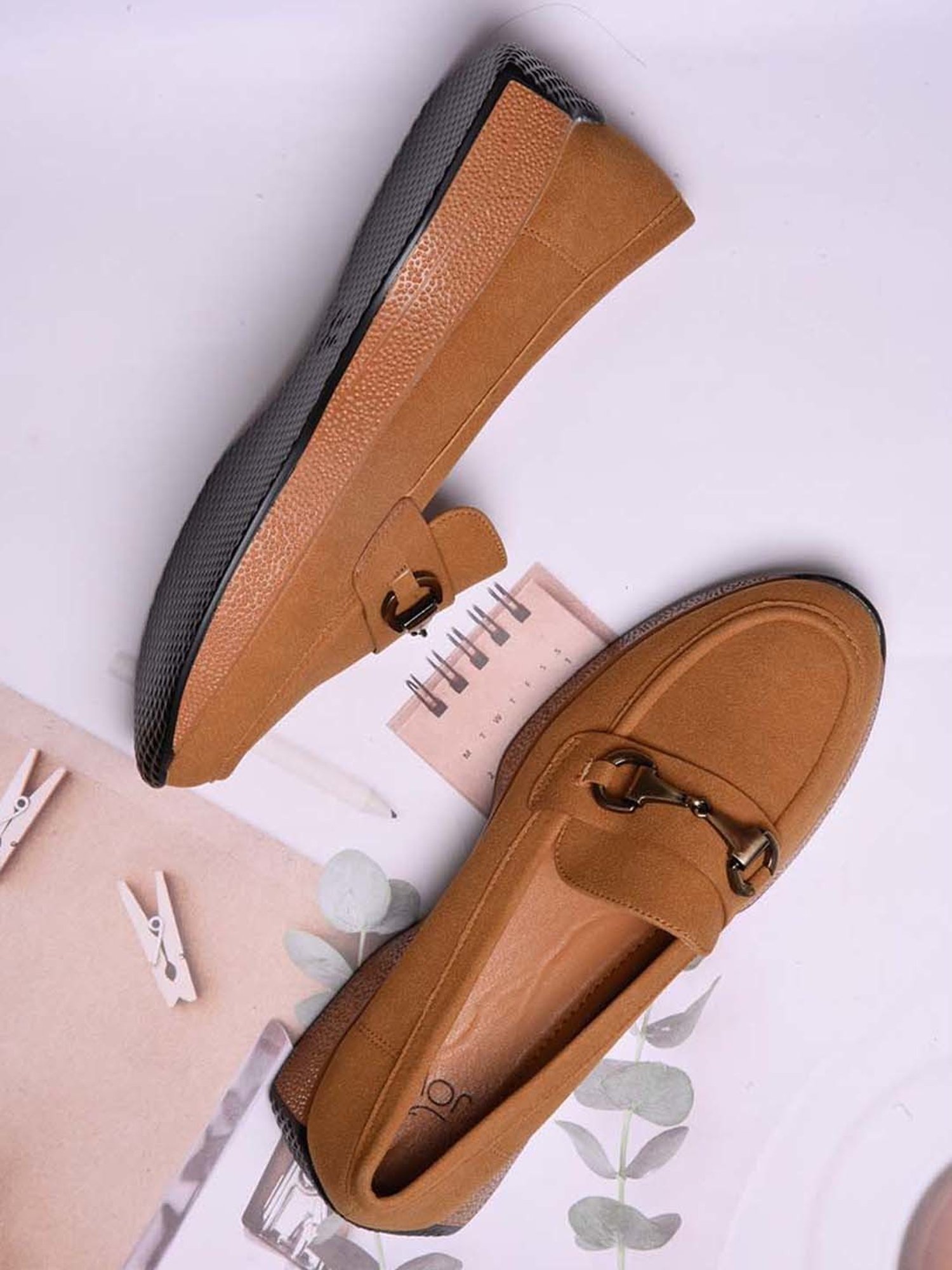 Jove Women's Camel Wedge Loafers