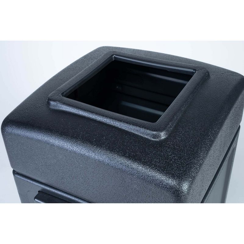 Commercial Zone 755101 Harbor 1 Waste Bin Trash Can with Windshield Cleaner Service Container Center, Black