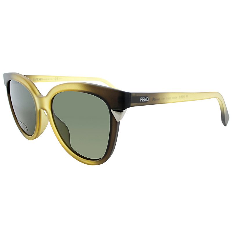 Fendi  MQQ Womens Cat-Eye Sunglasses Yellow Grey 53mm