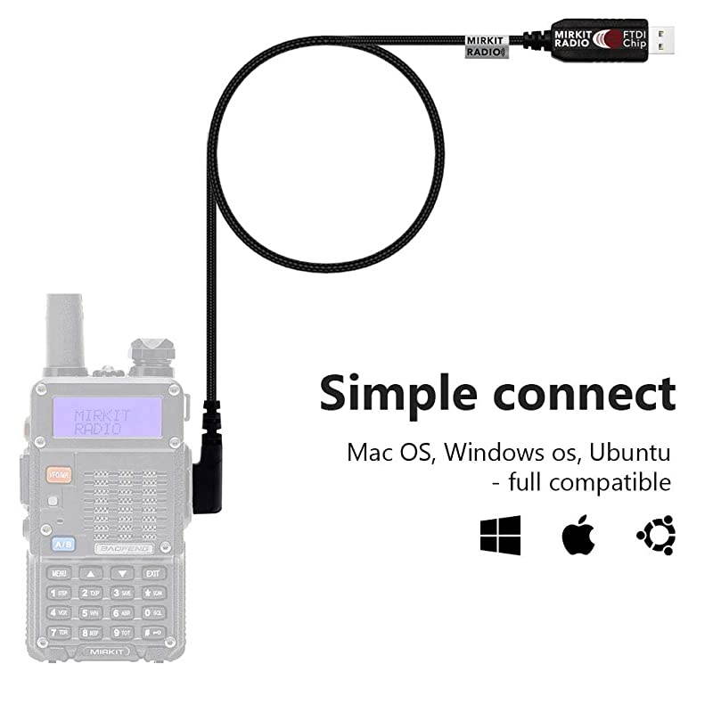 USB FTDI Programming Cable Model 3 Black for Flashing Analogue Ham Radio: Baofeng, , Wouxun, Kenwood, Archell, Retevis