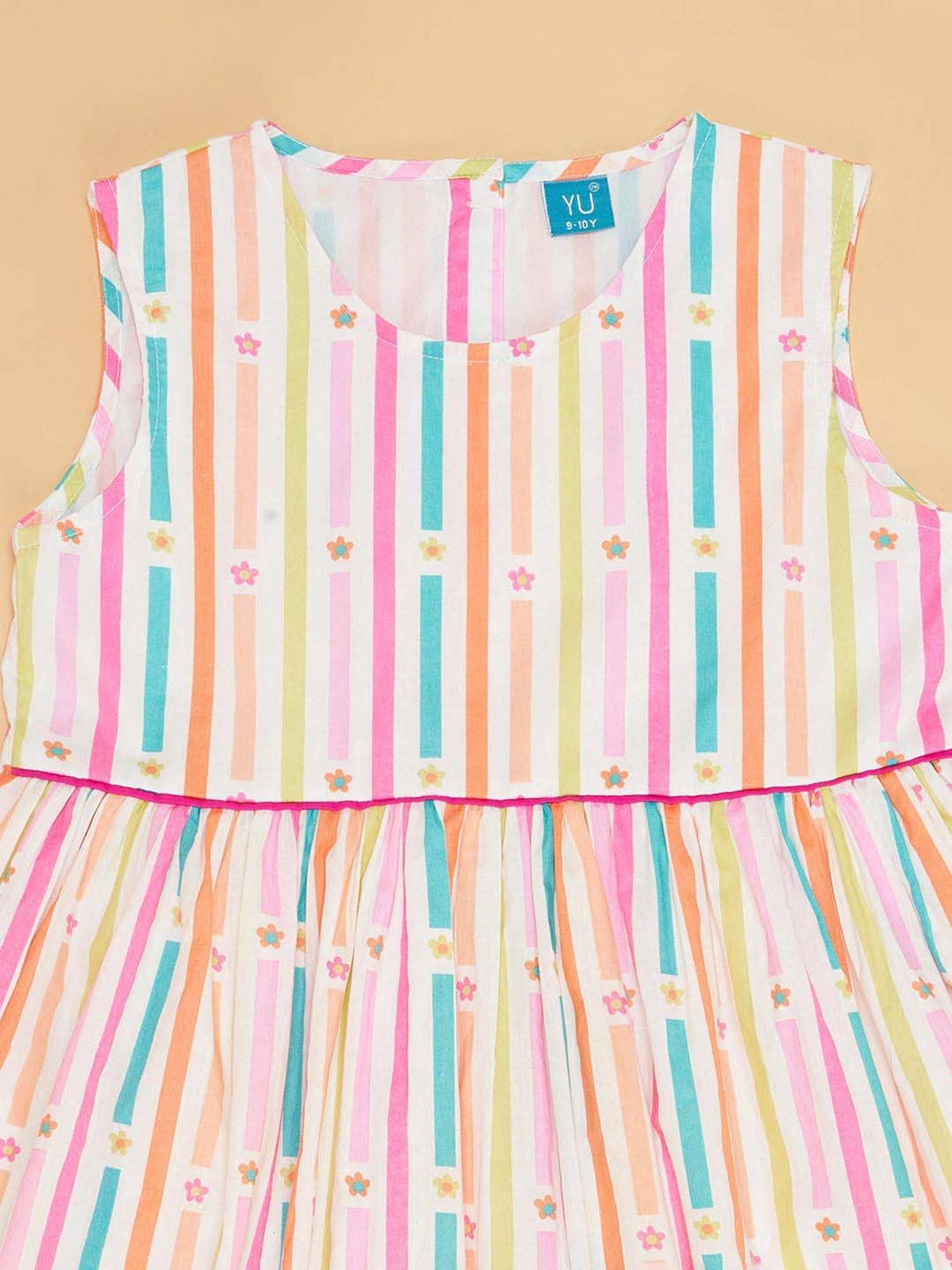 YU by Pantaloons Kids Multicolor Cotton Striped Dress