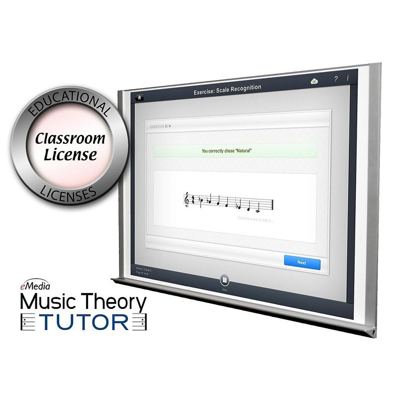 eMedia Music Theory Tutor Classroom License, 1- Computer, Teacher Presentation