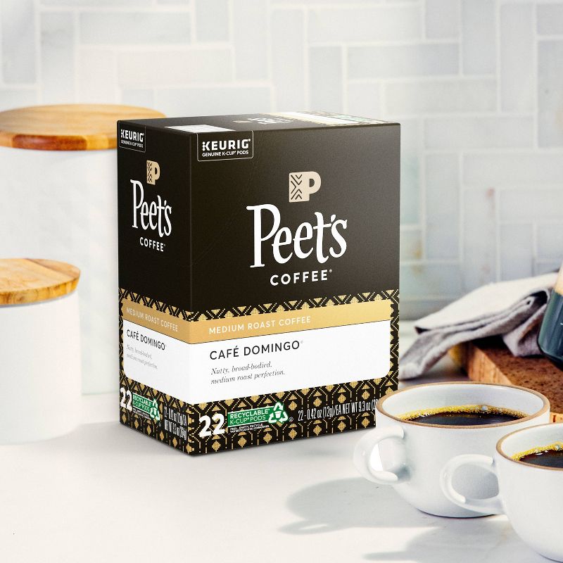 Peet's Cafe Domingo Medium Roast Coffee - Keurig K-Cup Pods - 22ct