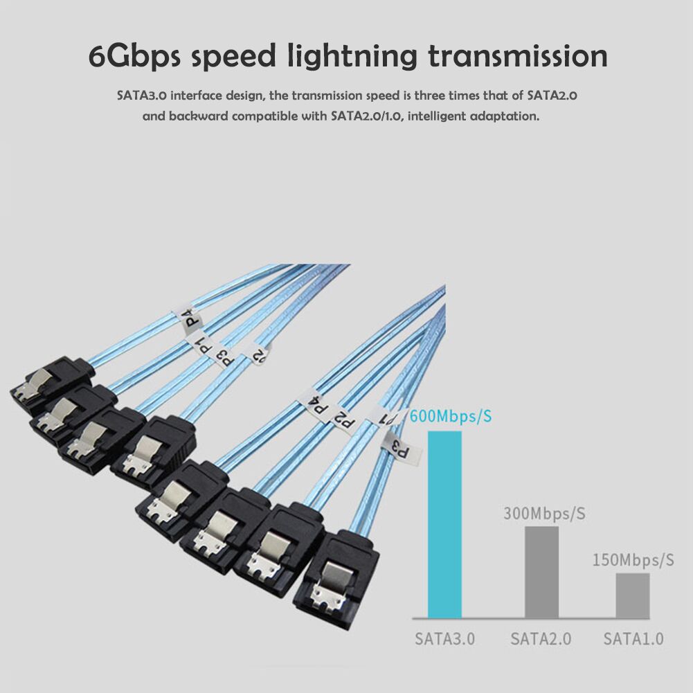 Weastlinks SATA III 6Gbps SAS Cable for Server SATA 7 Pin to SATA 7 Pin Hard Drive Data Cable 4SATA to 4SATA
