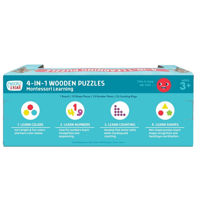 Chuckle & Roar Montessori Shapes & Numbers Learning Puzzle 76pc