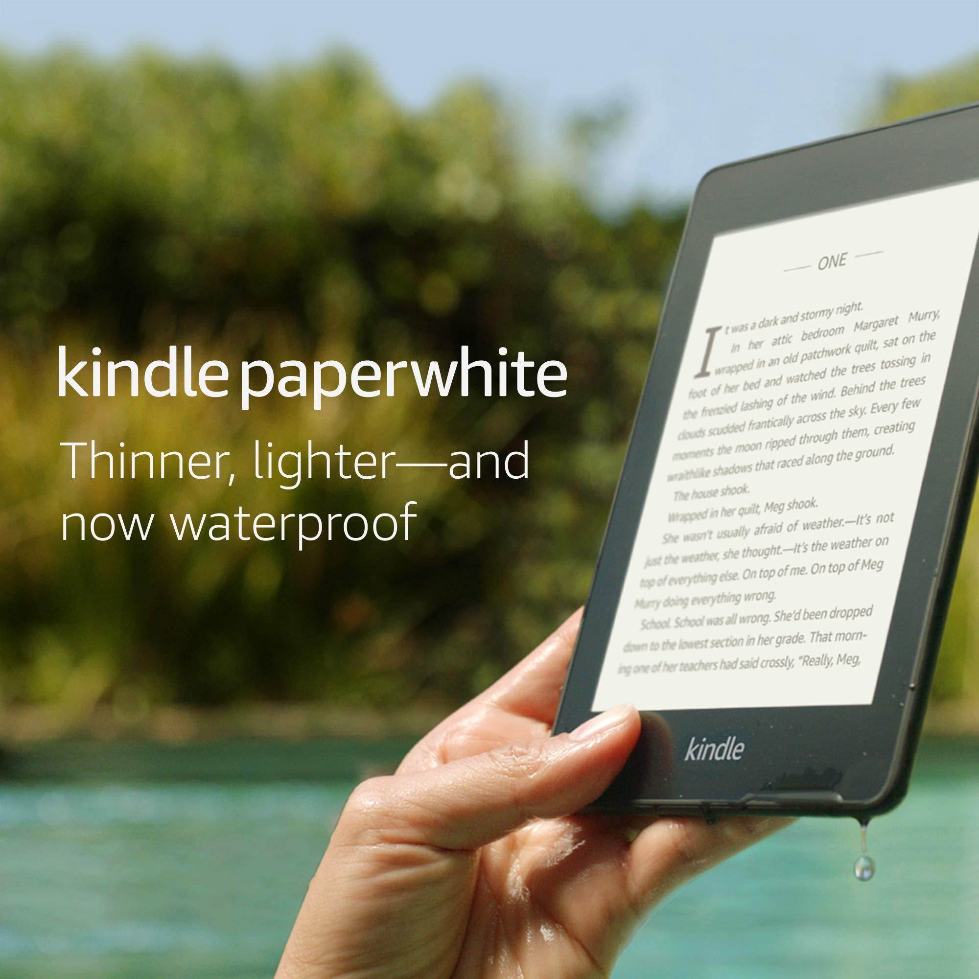 Kindle Paperwhite &ndash; Now Waterproof with more than 2x the Storage &ndash; Includes Special Offers 32 GB With Special Offers Twilight Blue Without Kindle Unlimited