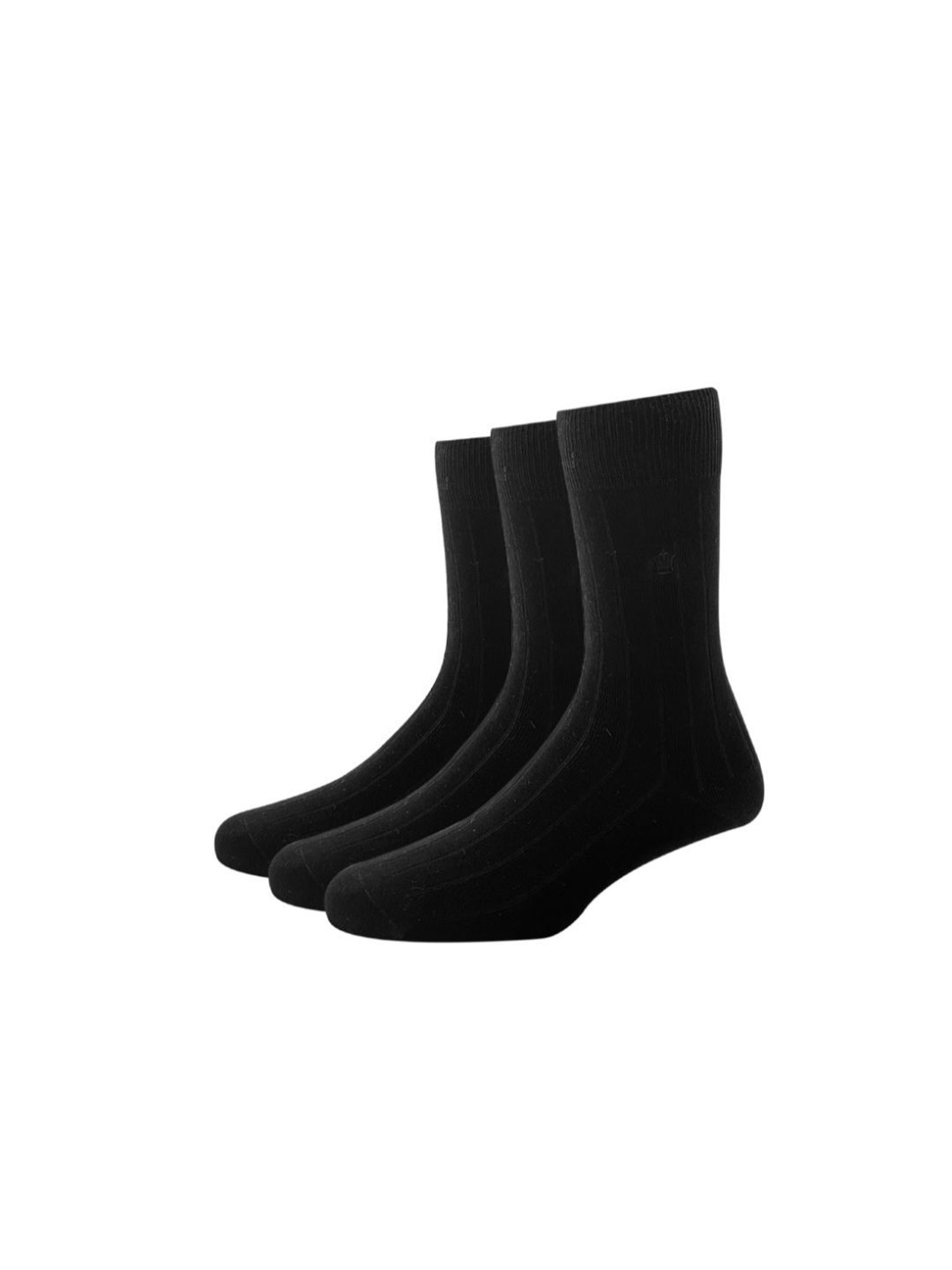 Louis Philippe Black Cotton Socks (Pack of 3)
