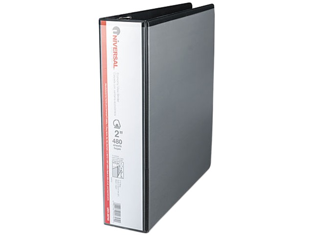 UNIVERSAL Slant-Ring Economy View Binder 2" Capacity Black 20745