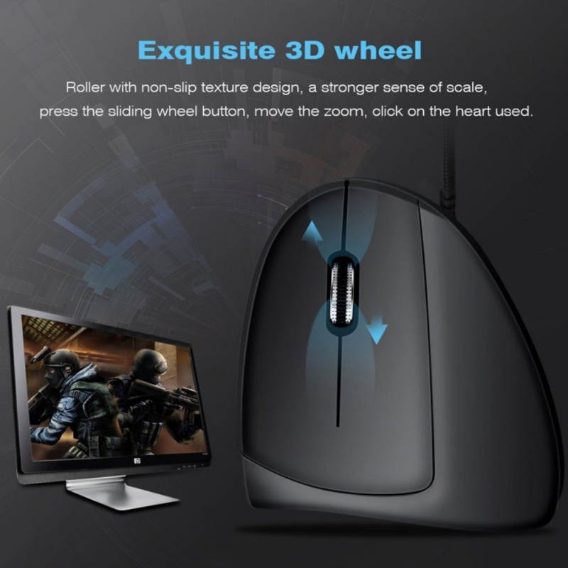 USB Wired Vertical Ergonomic Optical Mouse Portable Computer Office Gaming Upgraded Mice Mouse