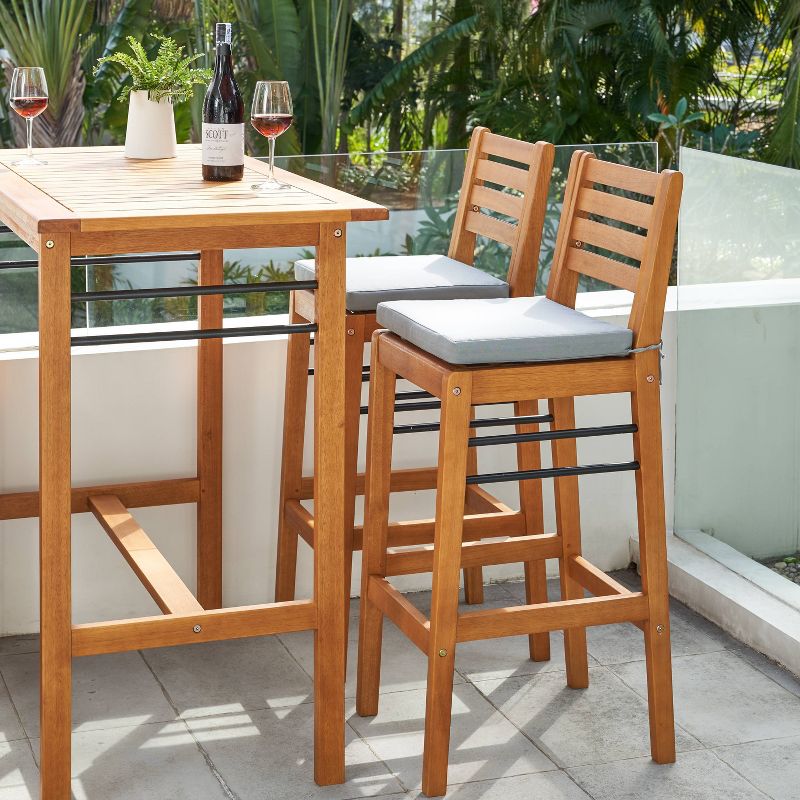 Gloucester Contemporary Patio Wood Bar Chair