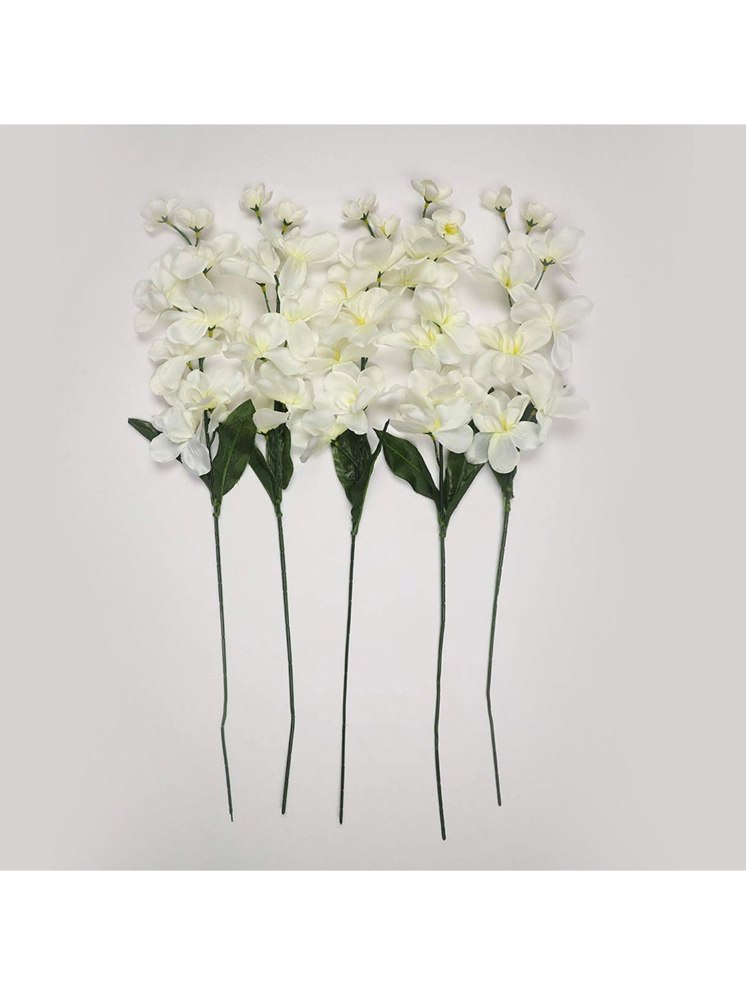 Amflix White Artificial Bonsai Orchid Flower Plant Without Pot