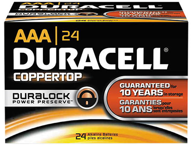 DURACELL CopperTop MN2400 1150mAh 1.5V AAA Alkaline Battery, 24-pack