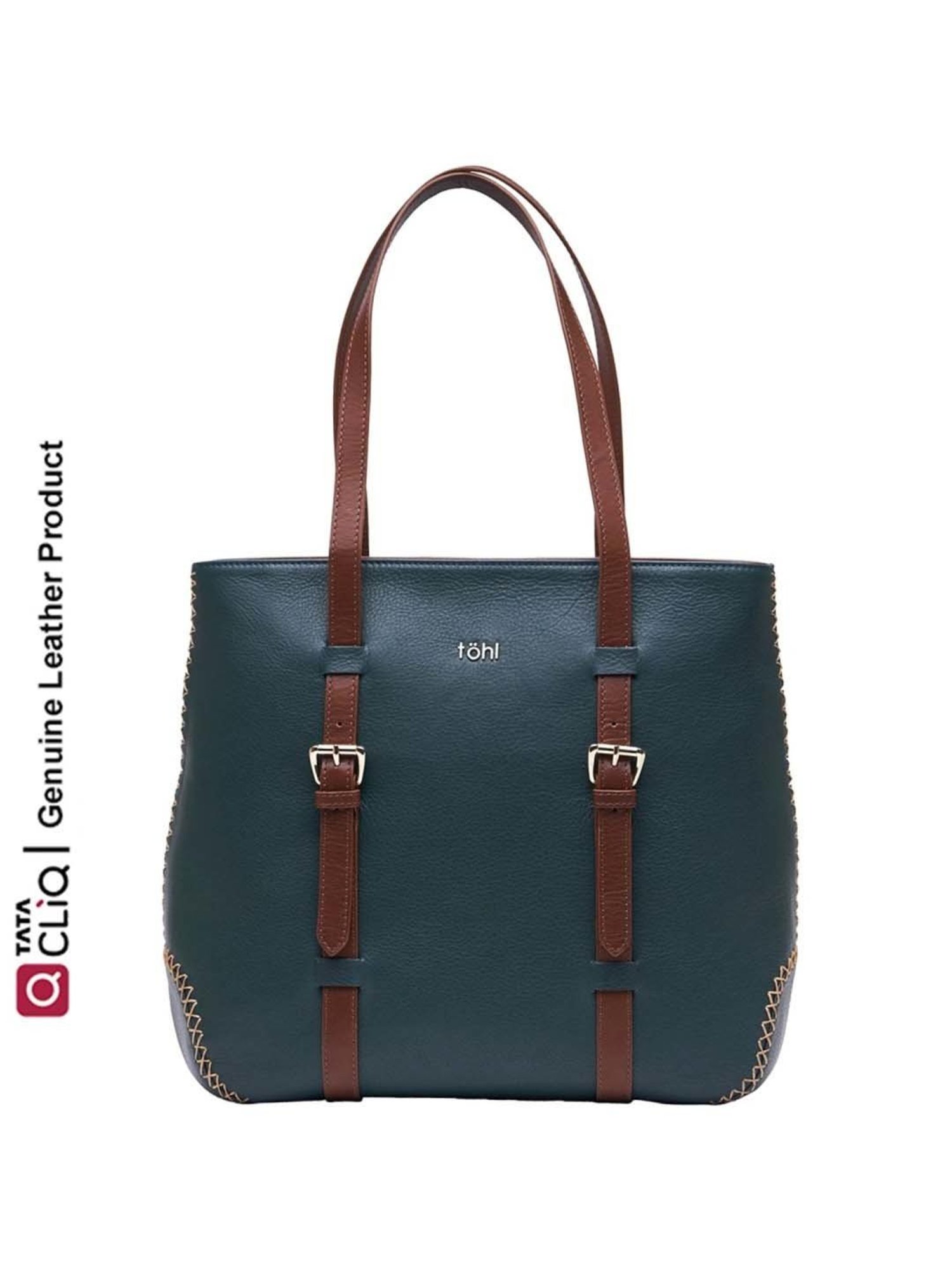 Tohl Teal Green Solid Medium Shoulder Handbag