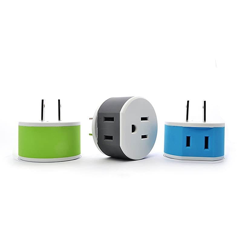 Japan Philippines Power Plug Adapter by  with 2 USA Inputs Travel 3 Pack Type A US6 Safe Use with Cell Phones Laptop Camera Chargers CPAP and More