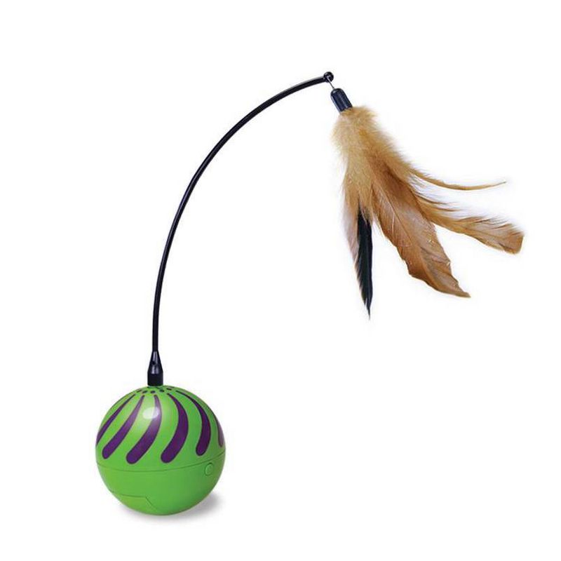 SmartyKat Feather Whirl Electronic Motion Ball Cat Toy