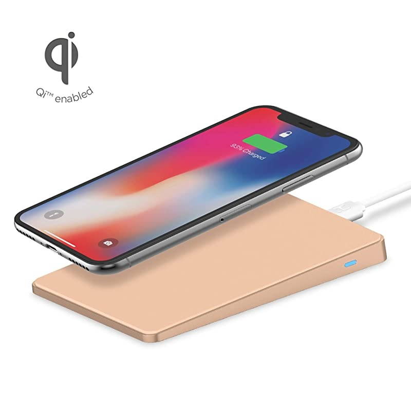 Wireless Qi Charging Pad Qi Certified Fast Charge Station 75W for iPhone 11 11 Pro 11 Pro Max XR Xs Max XS X 8 8 Plus or 10W Galaxy S10 S9 Note 10 Note 9 Pink