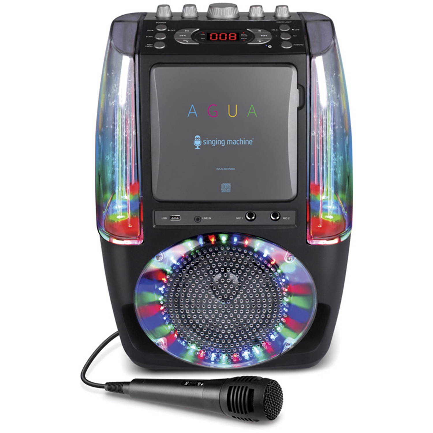 Singing Machine SML605 Karaoke System, LED Disco Lights No Dancing Water. Black