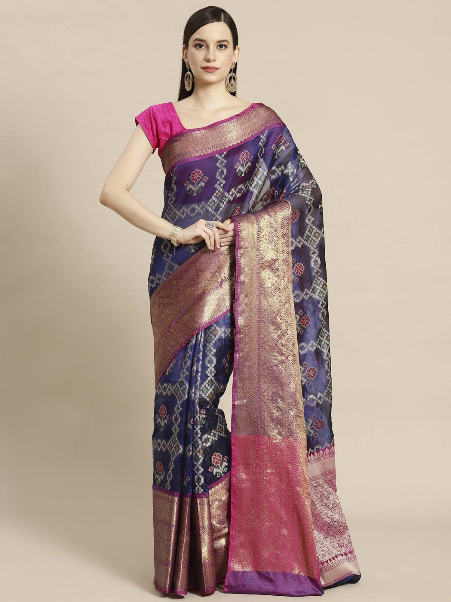 Banarasi Silk Works  Woven Saree with Blouse